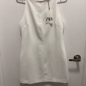 Zara Ivory Halter Mini Dress